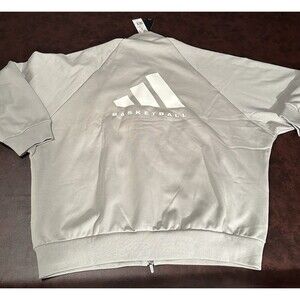 Adidas Men's Jacket Large New Metal Gray Basketball